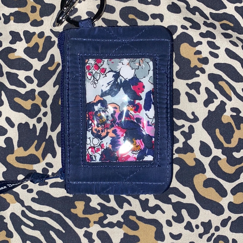 Blue Vera Bradley Wallet with Lanyard Key Chain